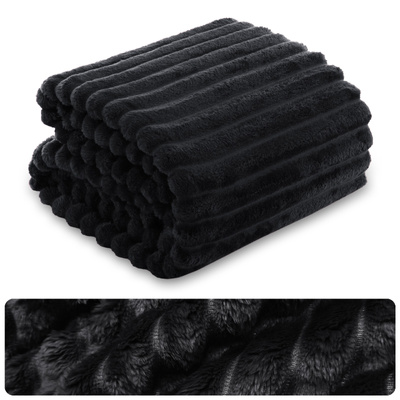 Koc 160 x 200  Mikrofibra Tłoczona Pasy Nuvio 08