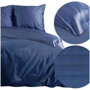 Bedding 220 x 200 3pc Satin Nova3 Navy Blue
