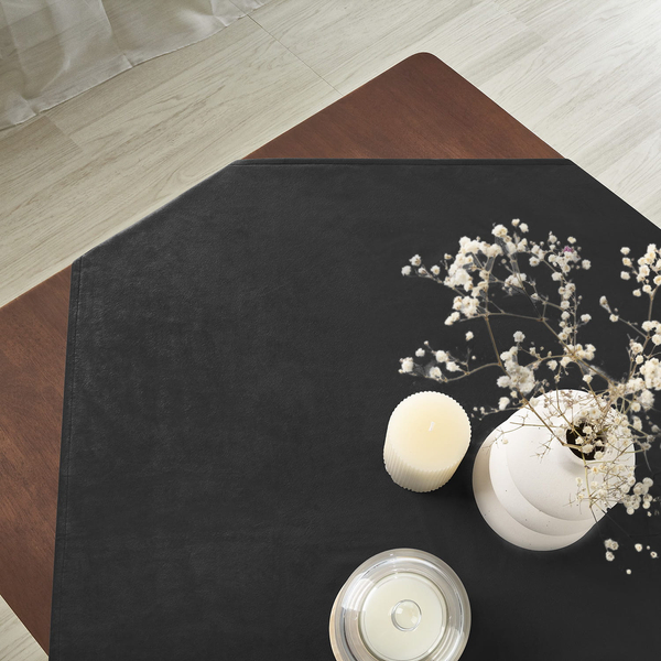 85 x 85 Decorative Velvet Soft Black Tablecloth