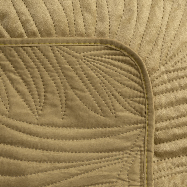 Quilted Velvet Luiz4 Beige Bedspread 220 x 240