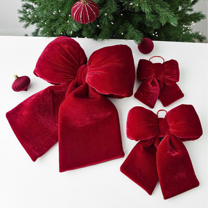 20 x 20 Christmas Velour Holly Bow 02 Card