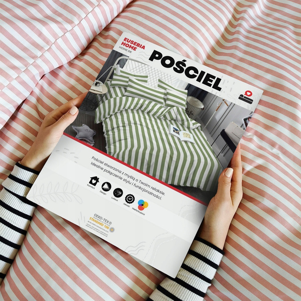 Pościel 140 x 200 2cz Mikrofibra w Pasy Eusebia Home 08