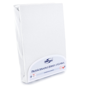 Prześcieradło Jersey z Gumką 001_D Biały 70x140