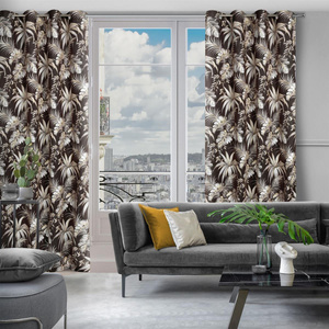 Curtain 140 x 250 Decorative Velvet Magi Black+Beige