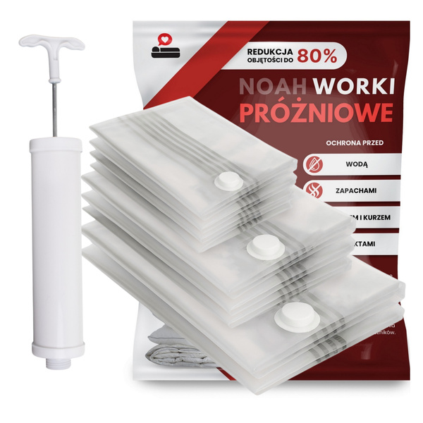 Zestaw Worków Próżniowych 9 szt Noah + Pompka