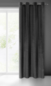 Velvet Lussi Curtain 140 x 250 Spill Black