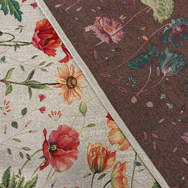140 x 180 Decorative Tapestry Tablecloth 1239 Popie