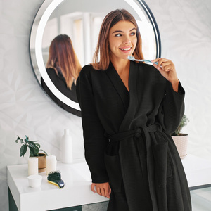 Gofer Unisex Cotton Bathrobe Vizzy XL 04 Black