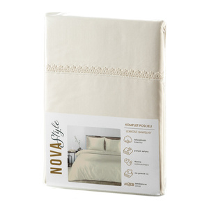 Pościel 220 x 200 3cz Satynowa Linda Krem