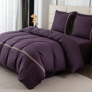 Pościel 200 x 220 3cz Gładka Z Haftem Lumera 04