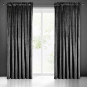 Curtain 140 x 270 Decorative Velvet Melanie Black