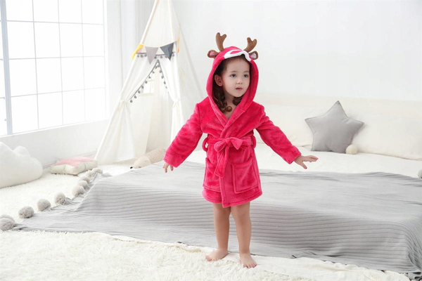 Children's Microfiber Bathrobe L 130 Reindeer