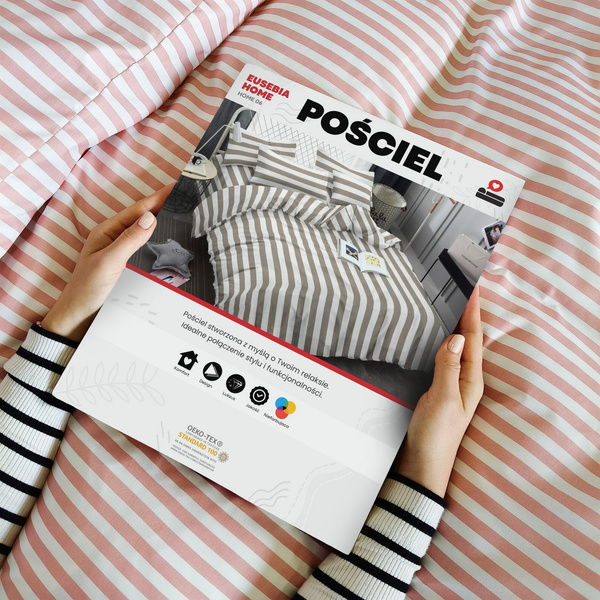 Pościel 160 x 200 3cz Mikrofibra w Pasy Eusebia Home 06