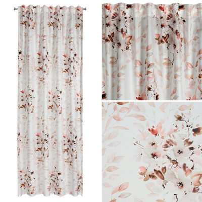 Zasłona 140 x 270 Dekoracyjna Powdery Krem+Zieleń