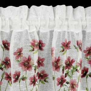 Curtain 60 x 150 Decorative Ready-made Isa White+Bordo