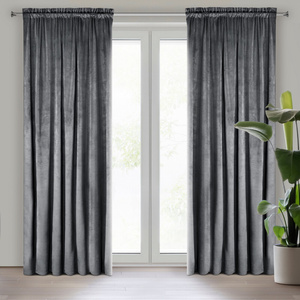 Decorative Curtain D91 Rosa On Tape 140 x 270 Graphite