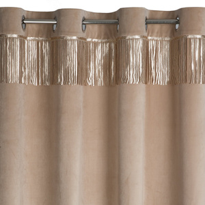 Velvet Jasper Curtain 140 x 250 Beige Spillover