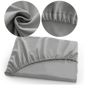 Bed sheet with elastic Cotton satin BCL 04 Grey 180x200