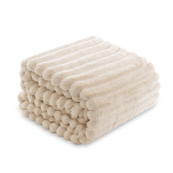 Blanket 200 x 220 Microfiber Stamped Stripes Nuvio 01