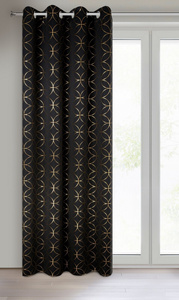 Blackout Abella Black+Gold Decorative Curtain 135 x 250
