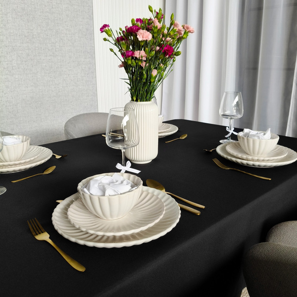 Obrus 120x220 Plamoodporny Klasyczny Elegant Czerń
