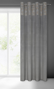 Curtain 140 x 250 Decorative Liza Steel+Gold