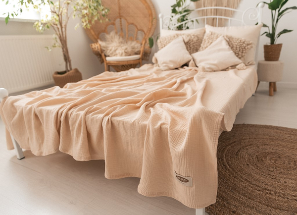240 x 210 Decorative Muslin Bedspread 15