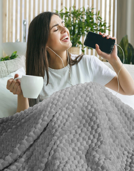 Blanket 150 x 200 Microfiber Design Cindy6 Silver