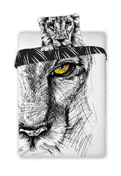 Youth Lion White and Black Bedding 294 160x200NP 2 parts