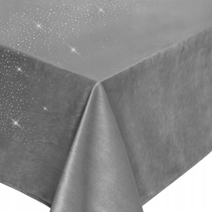 Obrus 140 x 180 Dekoracyjny Velvet Shiny Popiel