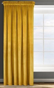 Decorative Curtain D91 Rosa On Tape 140 x 300 Mustard