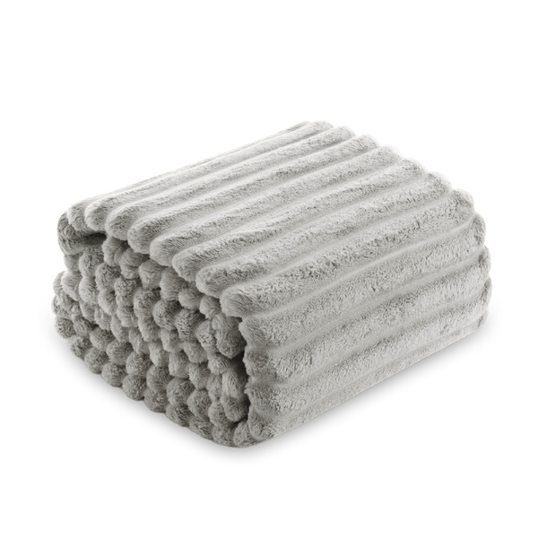 Koc 160 x 200 Mikrofibra Tłoczona Pasy Nuvio 02