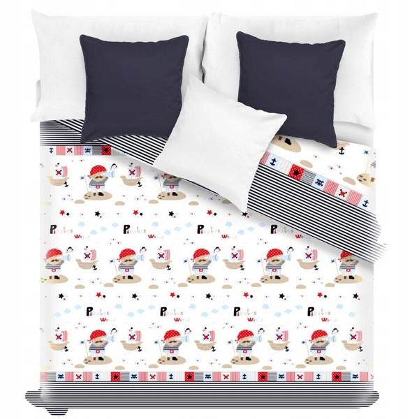 Narzuta 160 x 220 Pikowana Dziecięca Piraci