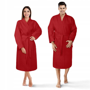 Kimono Robe Gofer Cotton Unisex XS Red