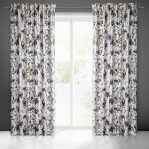 Zasłona 140 x 270 Dekoracyjna Nika Taśma Bia+Stal