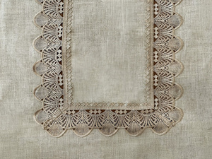 Stain-Resistant Tablecloth 130 x 180 with Lace 2018 Beige