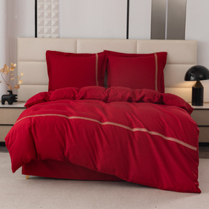 Pościel 160 x 200 3cz Gładka Z Haftem Lumera 07