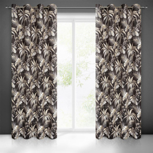 Curtain 140 x 250 Decorative Velvet Magi Black+Beige