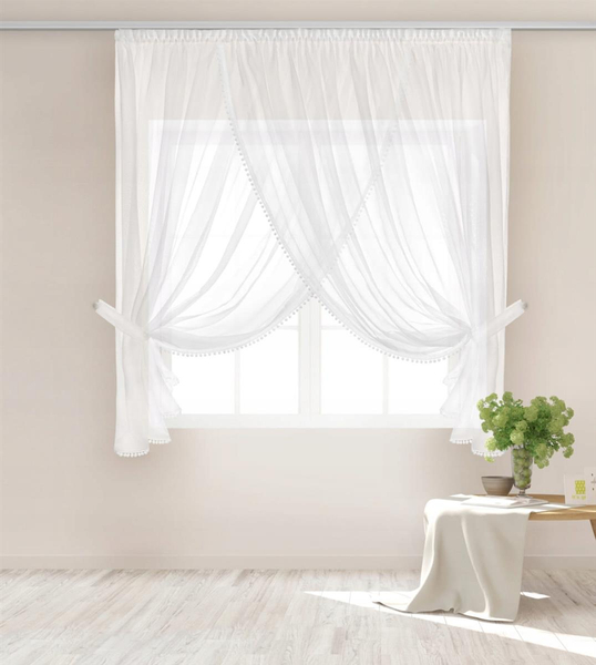Curtain 400 x 150 Decorative Emporio II Tape White