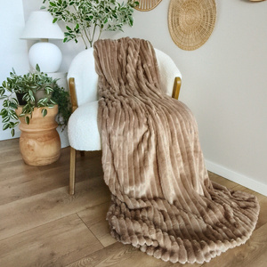 Blanket 160 x 200 Microfiber Stamped Stripes Nuvio 06