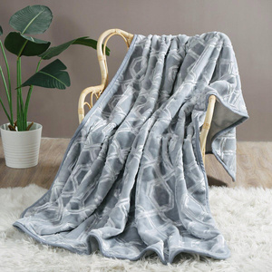 Blanket 160 x 200 Acrylic Stamped Vito Grey