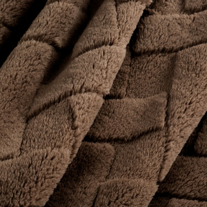 Koc 150 x 200 Pluszowy Jodełka Caro C.Brąz