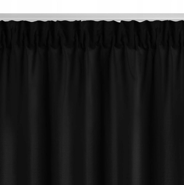 Zasłona 140 x 270 Dekoracyjna Taśma Viva Czarny