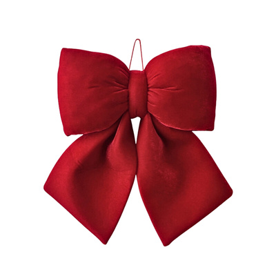 Kokarda 12,5 x 14 Świąteczna Welurowa Holly Bow 01
