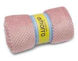 Microfiber Jacquard Blanket Amorro Uniform Quartz Pink 200x220