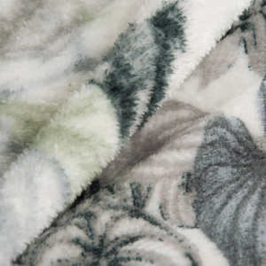 Blanket 150 x 200 Flannel Davos2 Green + Silver