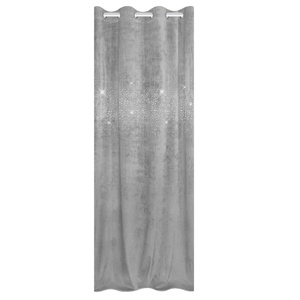 Curtain 140 x 250 Decorative Velour Shiny Ash