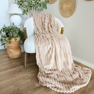 Blanket 160 x 200 Microfiber Stamped Stripes Nuvio 05