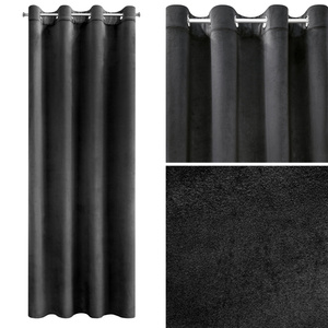 Curtain 140 x 250 Decorative Velvet Rosa Black