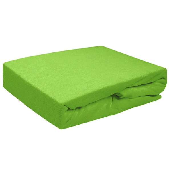 Terry sheet with elastic 025_D Dark Green 90x200